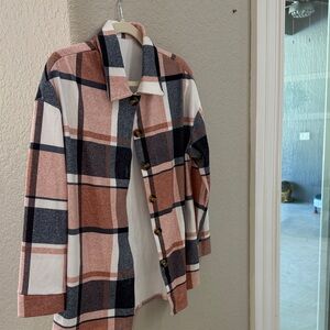 Plaid Button-Up Women's Jacket